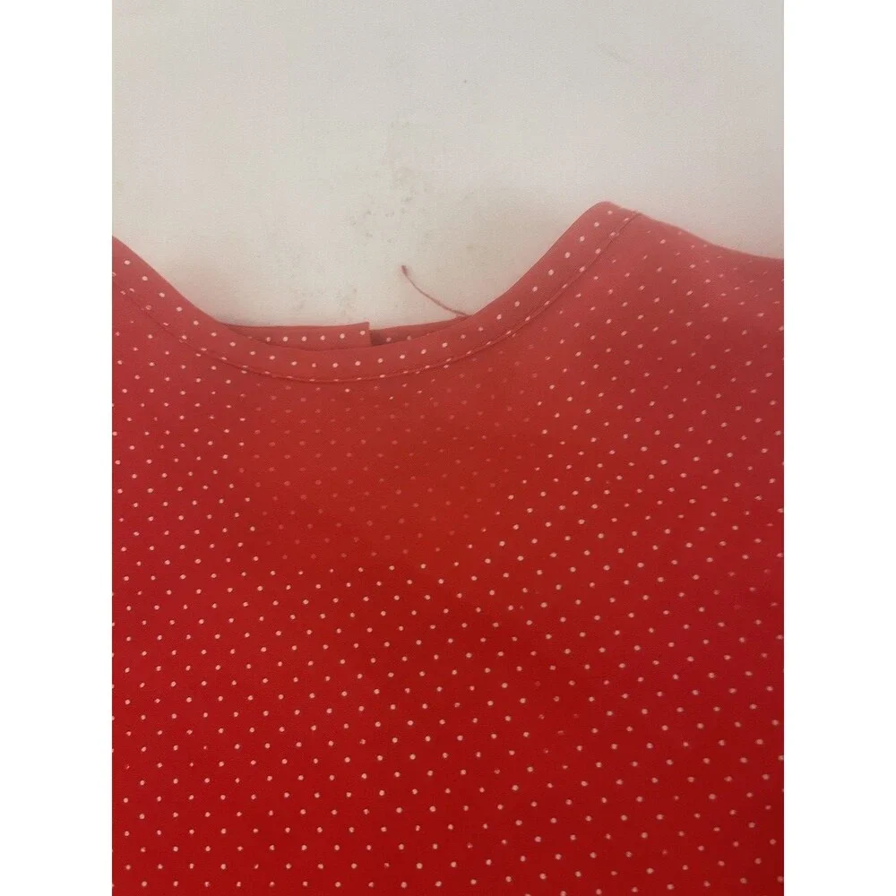 Vintage Little Stars Girls 6 Red Polka Dot Prairie Dress Puff Sleeve Ruffle Belt